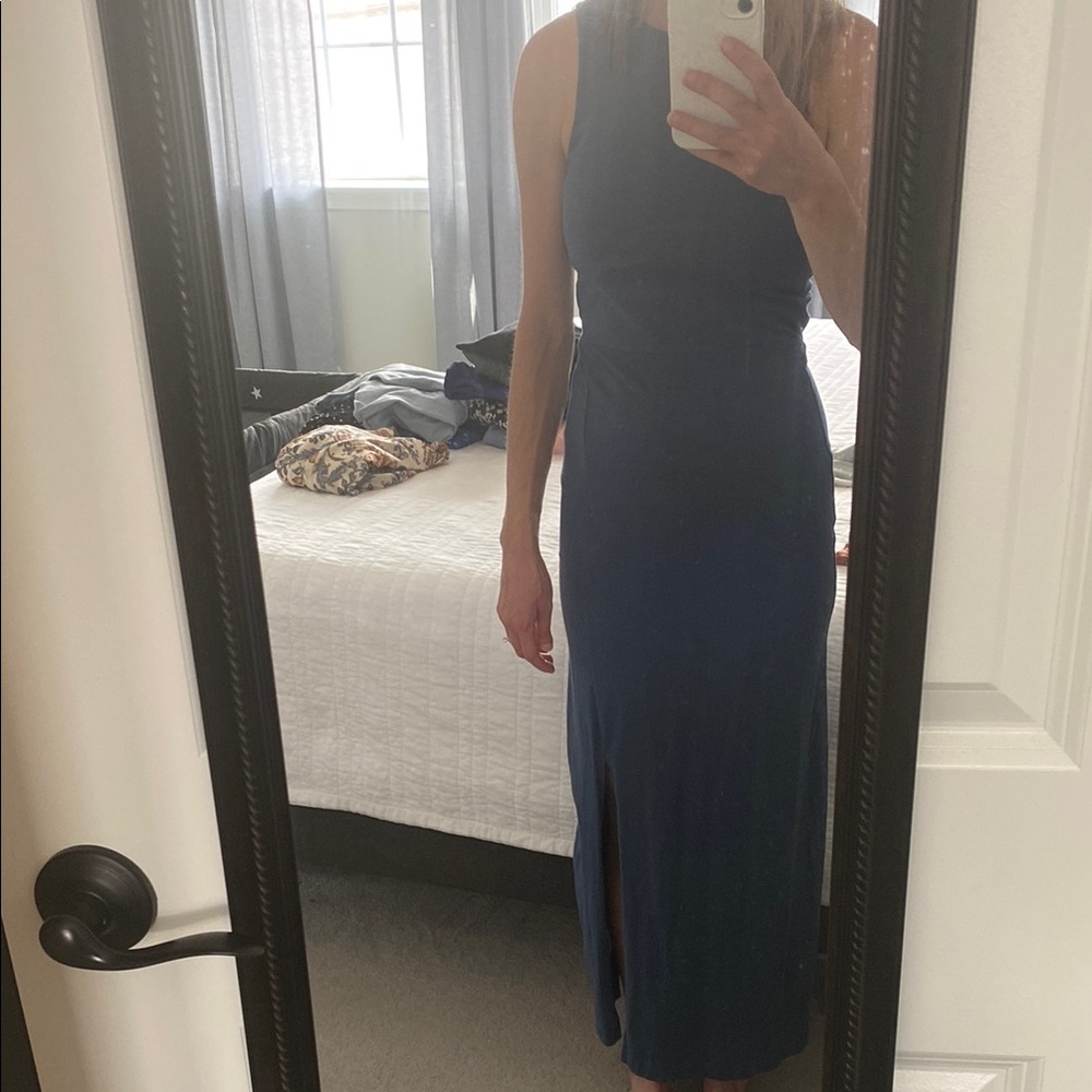 Organic Cotton Blue Twist-back Dress